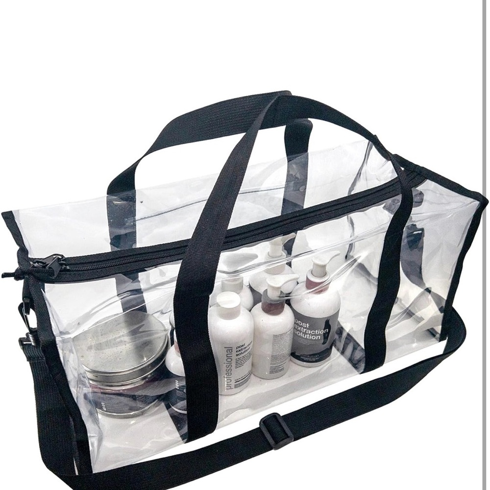 Clear Travel Tote with Black Straps